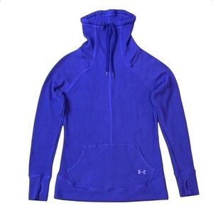 Under Armour Purple ColdGear Waffle Knit Long Sleeve Thumb Holes Top Sz S‎